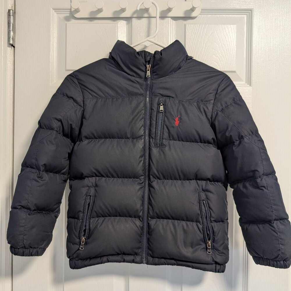 Polo Ralph Lauren Jacket Puffer Hooded Kids Size Small Black